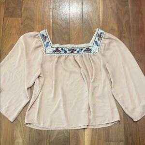 Flying Tomato Cream Puff Sleeve Blouse with Bib Collar